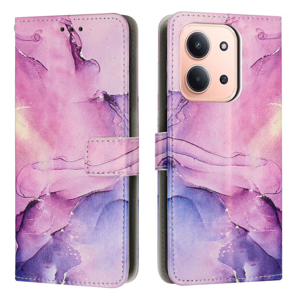 (Purple) For Xiaomi Redmi 15C 5G (Eu) (173Mm) / 15C 4G (Eu) (173Mm) Stand Case Marble Pattern Pu Leather Wallet Phone Cover Purple 6914287629745