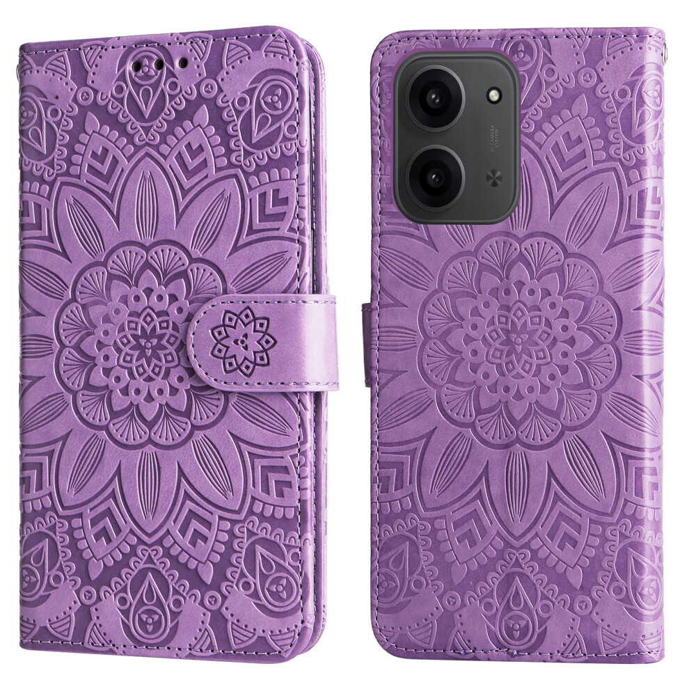 (Purple) For Xiaomi Redmi 15C 4G (Global) (171Mm) / Poco C85 4G (171Mm) Case Sunflower Imprint Leather Wallet Phone Cover Purple 6914286543370