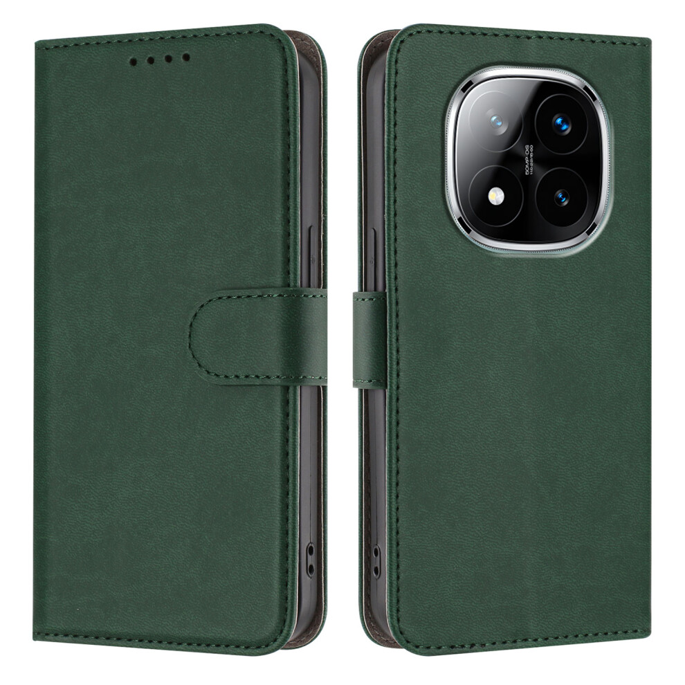 (Blackish ) For Xiaomi Redmi Note 14 Pro 5G / Xiaomi Redmi Note 14 Pro 4G / Xiaomi Poco X7 5G / Xiaomi Redmi Note 14 Pro+ 5G Leather Case Sol Green 6914289981063
