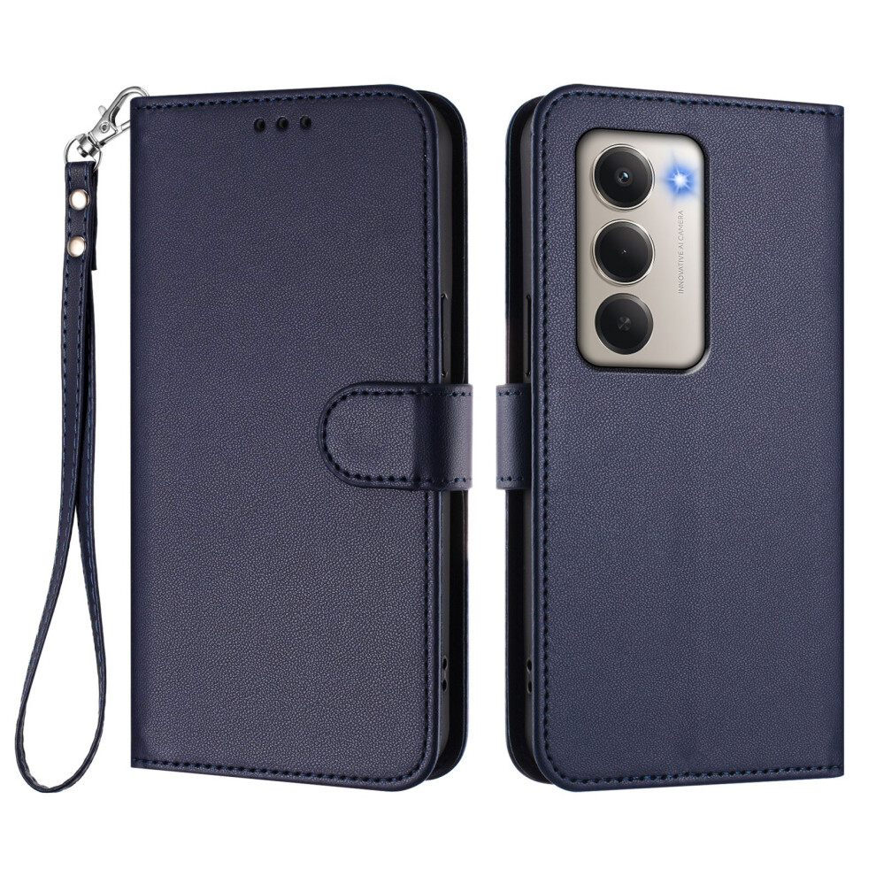 (Blue) For Xiaomi Redmi 15 5G (Global) (169Mm) Leather Case Wallet Stand Phone Cover With Wrist Strap Blue 6914283601356