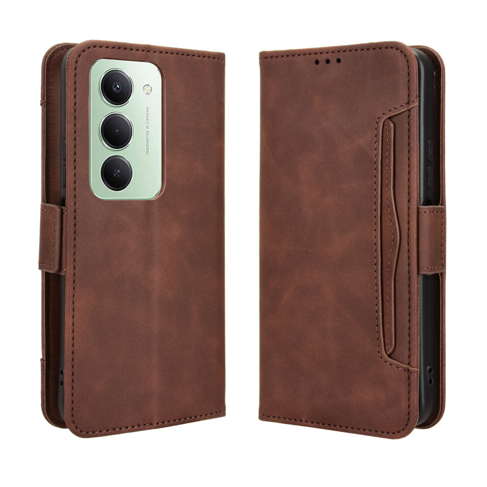 (Brown) For Xiaomi Redmi 15 5G (Global) (169Mm) Leather Case Phone Wallet Cover With Multiple Card Slots Brown 6914282462354