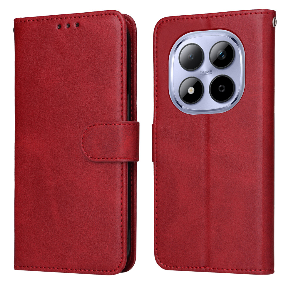 (Red) For Xiaomi Mi Note 15 Pro 5G Case Wallet Pu Leather Folio Flip Phone Cover Red 6914285766510