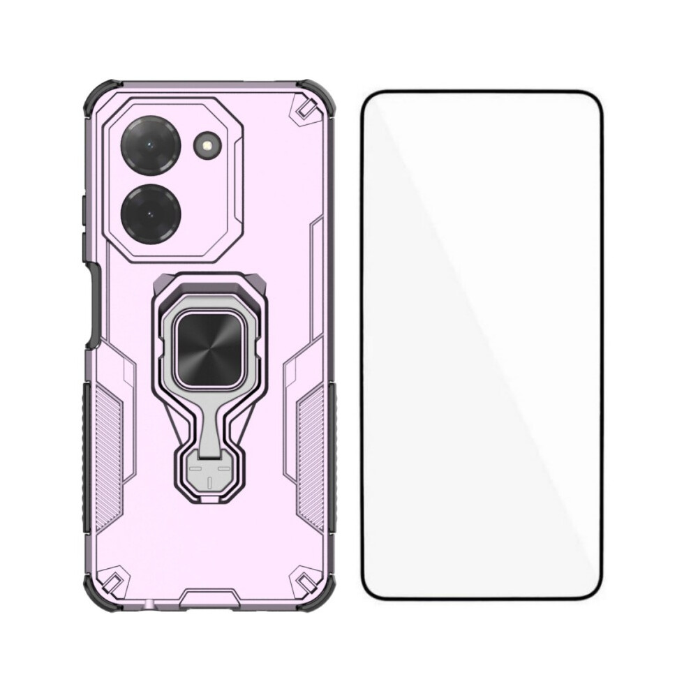 (Purple) For Xiaomi Redmi A5 4G (171.7Mm) Phone Case Wanlonfeng Pc Tpu Back Cover Kickstand With Tempered Glass Purple 6914282233138