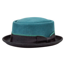 Laine Homburg Exotique Chapeau Haut-de-Forme-noir sarcelle