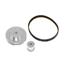 GT2 Timing Belt Wheel 60T and 20T Reduction Kit, 3:1/1:3, NonSlip Rubber, 6mm Wide, Size 20T860T8, Length 280mm