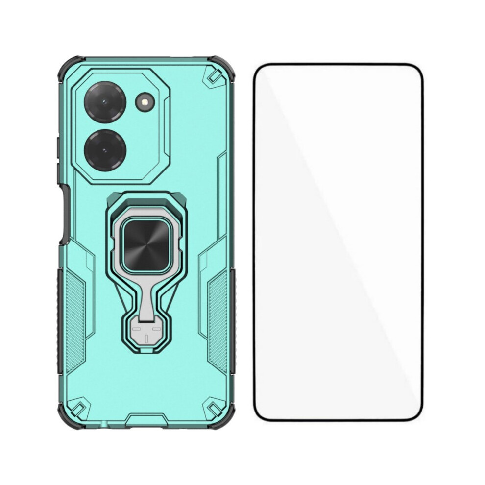 (Green) For Xiaomi Redmi A5 4G (171.7Mm) Phone Case Wanlonfeng Pc Tpu Back Cover Kickstand With Tempered Glass Green 6914285207785