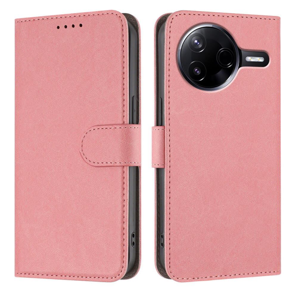 (Pink) For Xiaomi Poco F7 Ultra 5G / Xiaomi Redmi K80 5G / Xiaomi Redmi K80 Pro 5G / Xiaomi Poco F7 Pro 5G Leather Case Solid Color Phon Pink 6914280998428