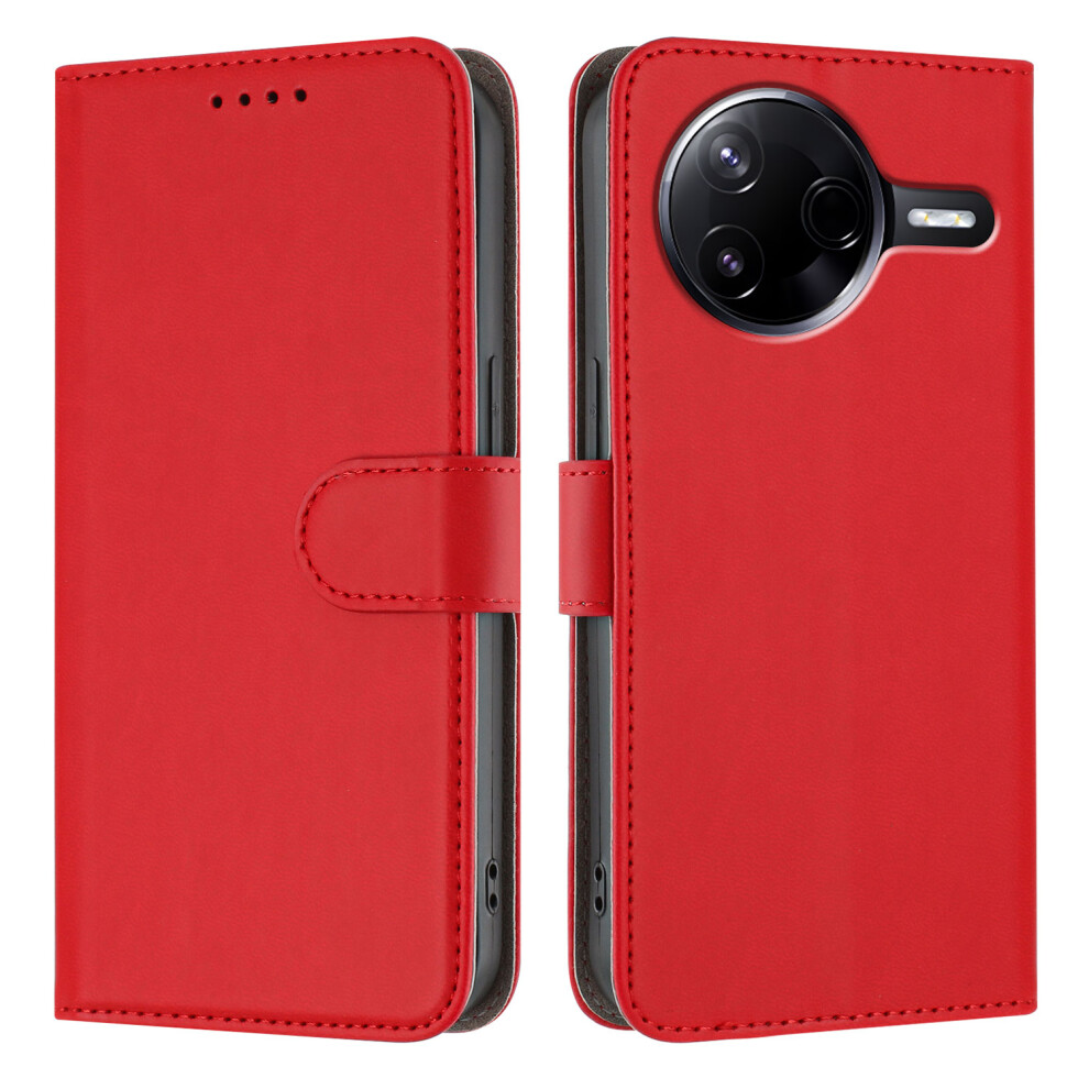 (Red) For Xiaomi Poco F7 Ultra 5G / Xiaomi Mi K80 5G / Xiaomi Mi K80 Pro 5G / Xiaomi Poco F7 Pro 5G Leather Case Solid Color Phon Red 6914286846105