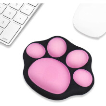 Tappetino per mouse ergonomico a forma di zampa di gatto, simpatico tappetino per mouse con poggiapolsi in morbido silicone e base antiscivolo per