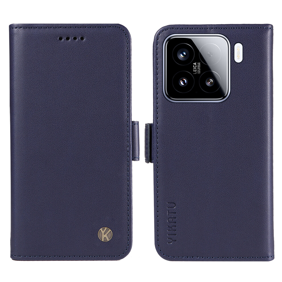 (Sapphire) For Xiaomi 15 Wallet Phone Case Yikatu Yk-003 Leather Stand Cover Blue 6914280846767