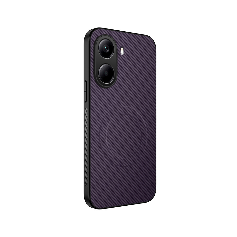 (Purple) For Xiaomi Poco X7 Pro 5G / Xiaomi Redmi Turbo 4 5G Case Compatible With Magsafe Wanlonfeng Tq Series Carbon Fiber Texture Pc Tpu Purple 6914286552457