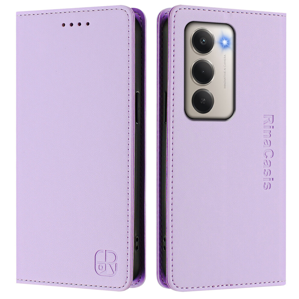 (Light ) For Xiaomi Redmi 15 5G (Global) (169Mm) Leather Case Rinacasis Rc01 Phone Cover With Rfid Blocking Wallet Stand Purple 6914286834621