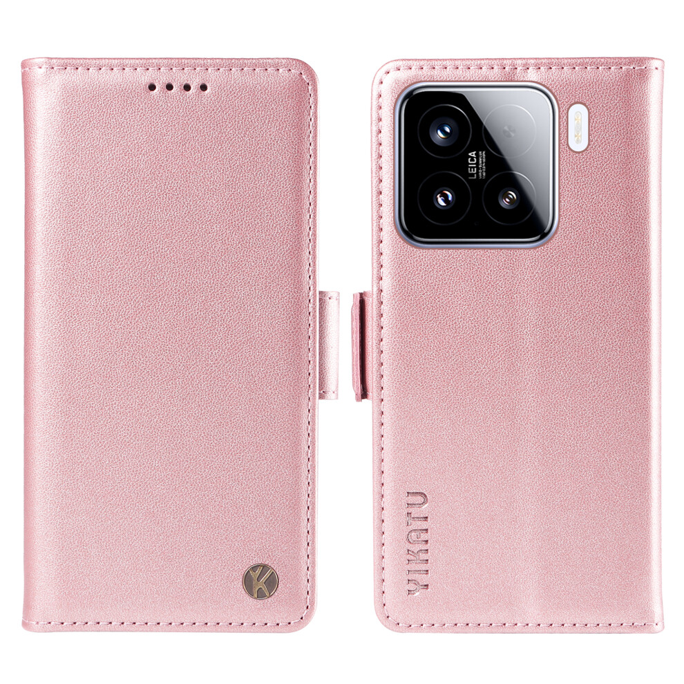 (Rose ) For Xiaomi 15 Wallet Phone Case Yikatu Yk-003 Leather Stand Cover Gold 6914281806548