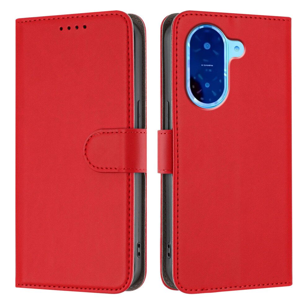 (Red) For Xiaomi Mi A5 4G (171.7Mm) Leather Case Solid Color Phone Cover With Wallet Red 6914289424669