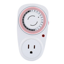 Compacte mechanische stopcontacttimer, 24 uur met intervallen van 30 minuten voor het automatiseren van huishoudelijke apparaten, minitimers geschikt