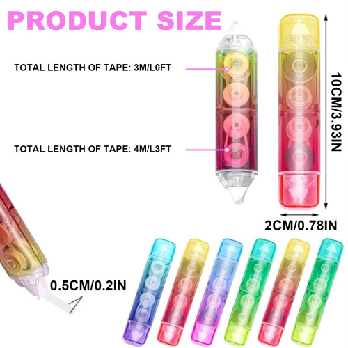 Set di nastro correttore, multiuso, resistente, a forma di penna, ideale per scuola e ufficio. 1