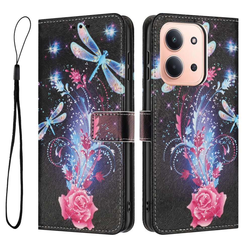 (Dragonfly) For Xiaomi Redmi 15C 4G (Global) (171Mm) / Poco C85 4G (171Mm) Wallet Case Pattern Printing Pu Leather Cover With Lanyard 6914283841332