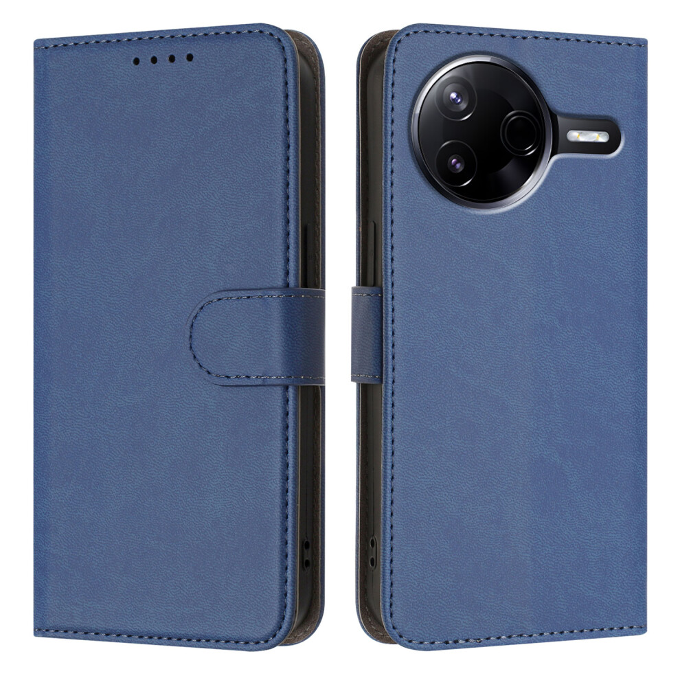 (Sapphire) For Xiaomi Poco F7 Ultra 5G / Xiaomi Redmi K80 5G / Xiaomi Redmi K80 Pro 5G / Xiaomi Poco F7 Pro 5G Leather Case Solid Color Phon Blue 6914286020635
