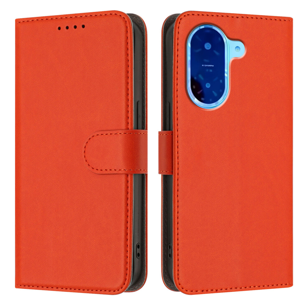 (Orange) For Xiaomi Redmi A5 Nfc (Eu) (173.45Mm) Leather Case Solid Color Phone Cover With Wallet Orange 6914281397374