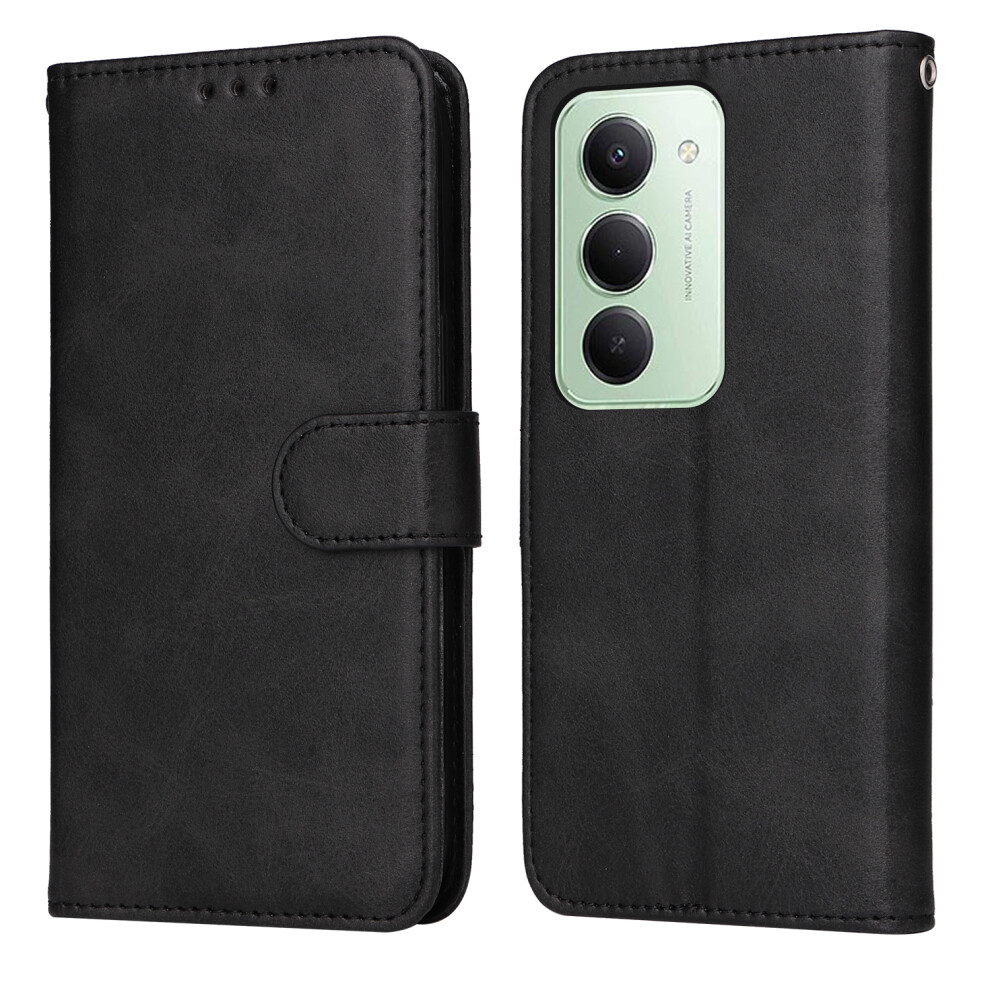 (Black) For Xiaomi Redmi 15 4G (Eu) (171Mm) Case Wallet Pu Leather Folio Flip Phone Cover Black 6914287583153
