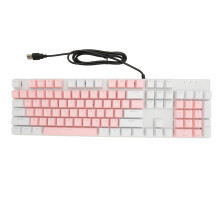 Teclado mecânico para jogos com teclas multimídia, tamanho normal, retroiluminação anti-ghosting, iluminação LED ajustável e teclas