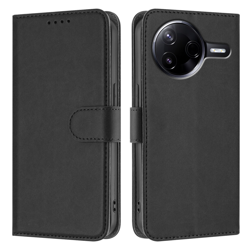 (Black) For Xiaomi Poco F7 Ultra 5G / Xiaomi Redmi K80 5G / Xiaomi Redmi K80 Pro 5G / Xiaomi Poco F7 Pro 5G Leather Case Solid Color Phon Black 6914287746695