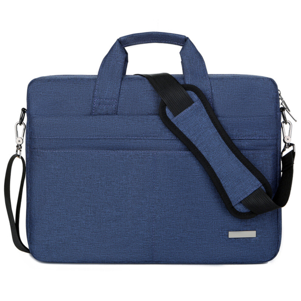 Notebook Shoulder Bag, Shockproof Padding Laptop Sleeve With Removable Adjustable Strap For 15.6 Inch Computers, Poly Canvas Fabric Slim Case For Men 9486358040157