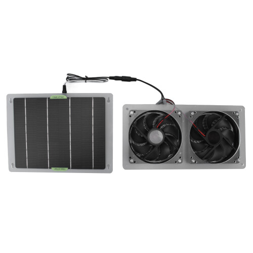 Kit de ventilation solaire double extracteur, système de ventilation solaire 100 W 12 V avec conception étanche, solution de refroidissement 1