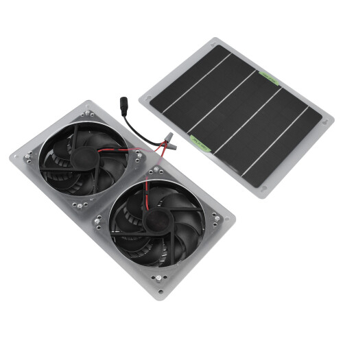 Kit de ventilation solaire double extracteur, système de ventilation solaire 100 W 12 V avec conception étanche, solution de refroidissement 2