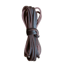 Natural Leather Cord 10.93yard 3mm Flat Leather-Deep Coffee