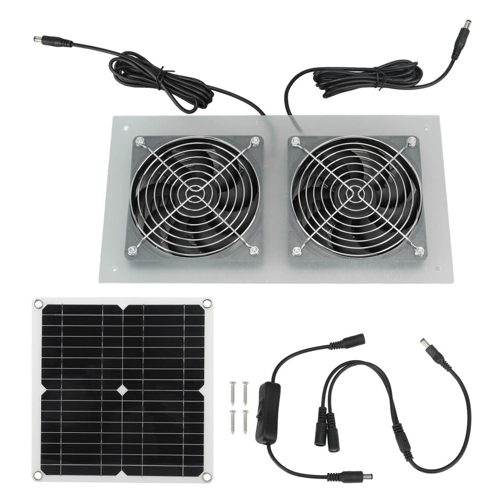High-Efficiency Solar Panel Fan Upgrade Kit, Dual Fans Enhanced Air Circulation System For Masterbuilt Gravity Series Digital Charcoal Grill, Easy Ins 9198585121041