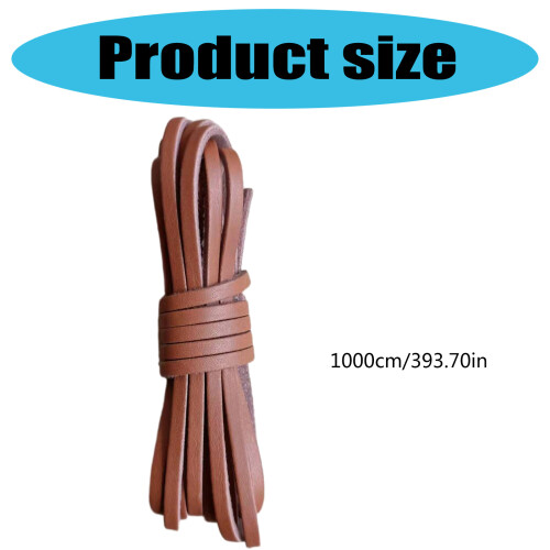Natural Leather Cord 10.93yard 3mm Flat Leather-Deep Coffee 2