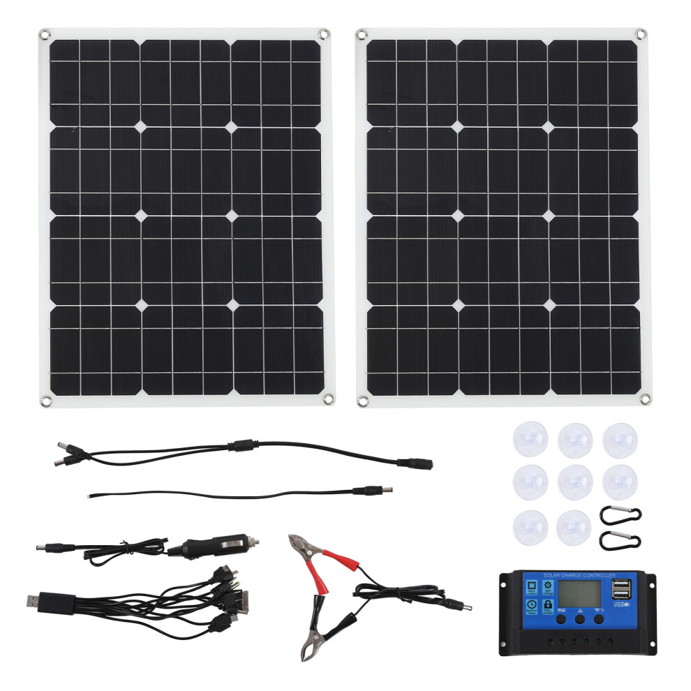 Flexible Solar Panel Kits Monocrystalline 80W High Efficiency Solar Panels With 60A Charge Controller For Travelers Campers Rv Enthusiasts And Outdoor 9198585121423