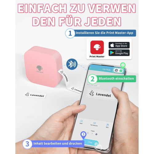 Δημιουργός ετικετών Bluetooth εμπνευσμένος από το Petal, προσαρμόσιμα πρότυπα, θερμική 2