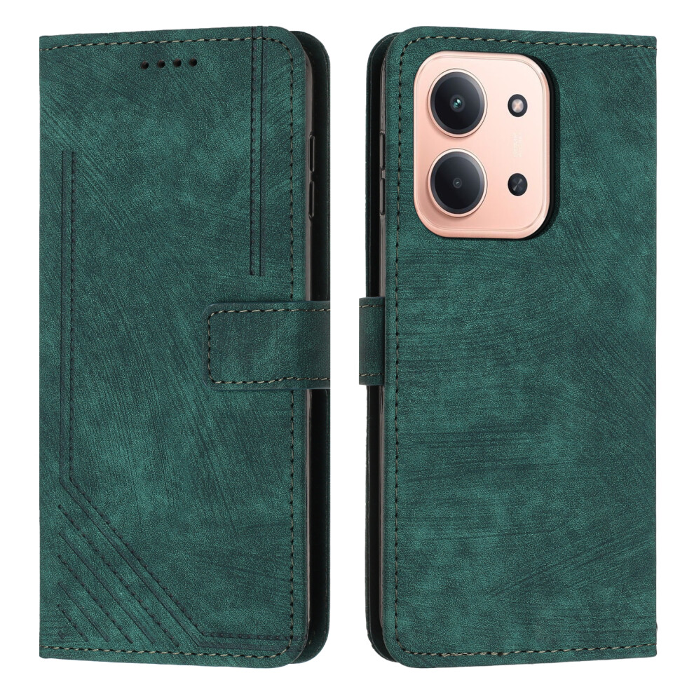 (Green) For Xiaomi Redmi 15C 4G (Global) (171Mm) / Poco C85 4G (171Mm) Stand Case Imprinted Lines Leather Phone Cover Green 6914287503069