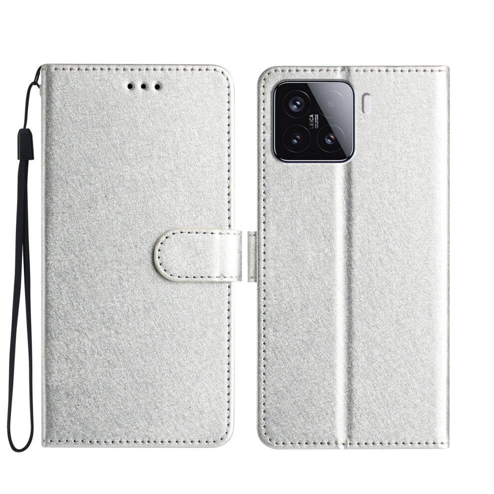 (Silver) For Xiaomi 15T Pro Wallet Case Leather Folio Phone Cover Magnetic Clasp Silver 6914287963962
