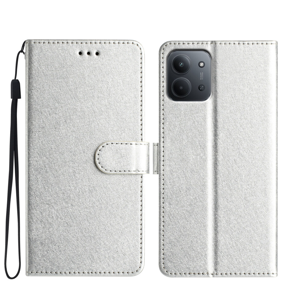 (Silver) For Xiaomi Redmi 15C 4G (Global) (171Mm) Wallet Case Leather Folio Phone Cover Magnetic Clasp Silver 6914282424062
