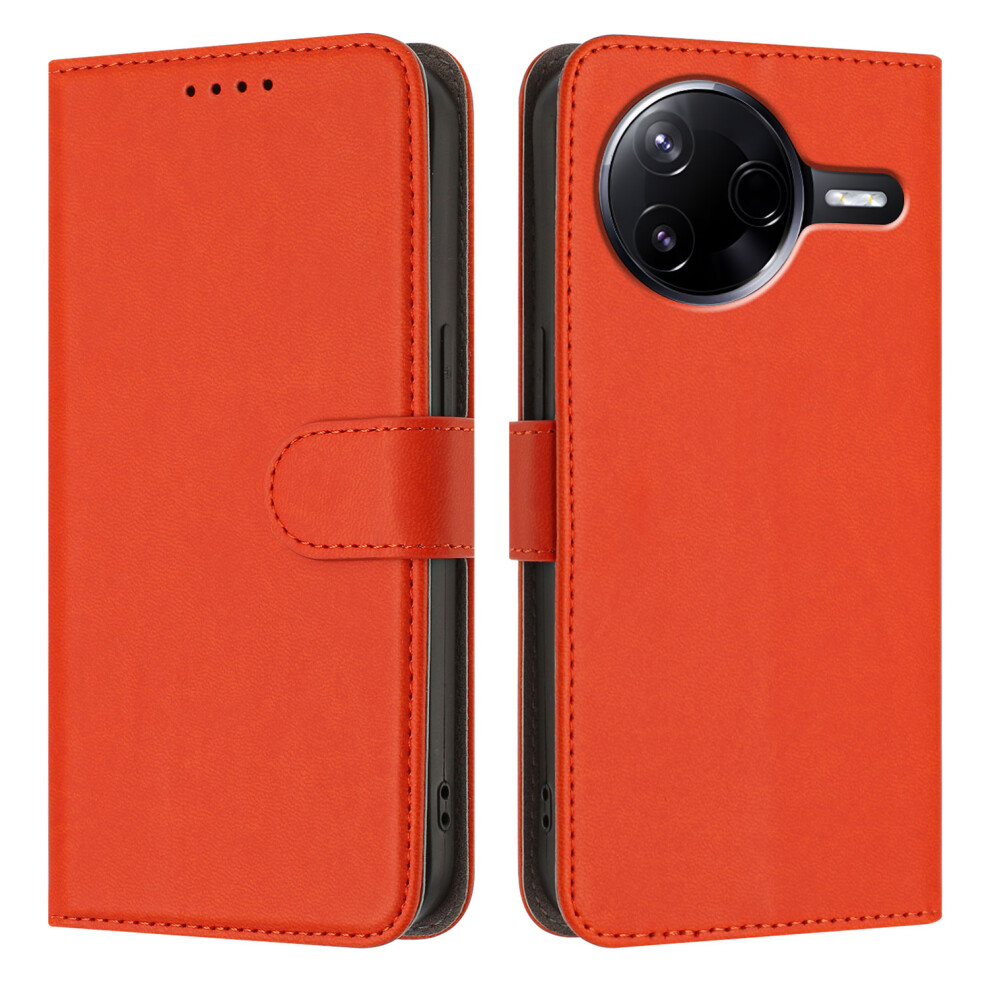 (Orange) For Xiaomi Poco F7 Ultra 5G / Xiaomi Redmi K80 5G / Xiaomi Redmi K80 Pro 5G / Xiaomi Poco F7 Pro 5G Leather Case Solid Color Phon Orange 6914287940185