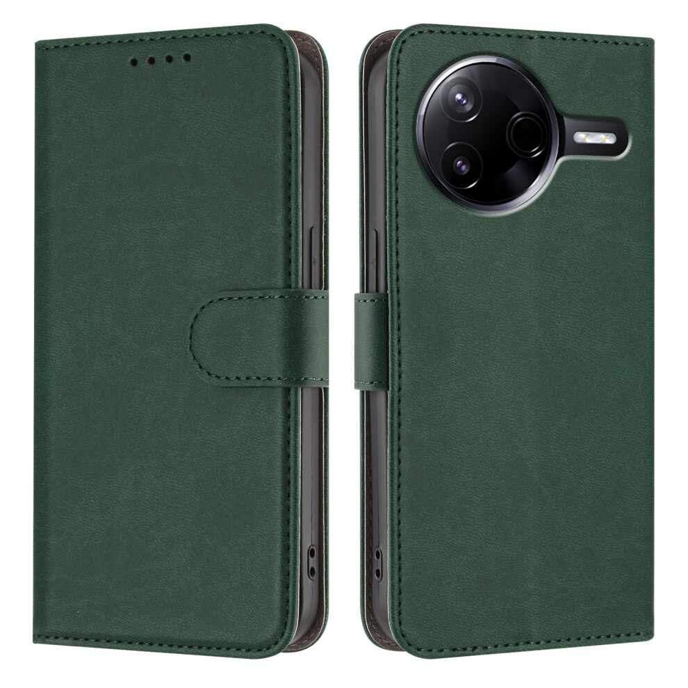 (Blackish ) For Xiaomi Poco F7 Ultra 5G / Xiaomi Redmi K80 5G / Xiaomi Redmi K80 Pro 5G / Xiaomi Poco F7 Pro 5G Leather Case Solid Color Phon Green 6914281818640
