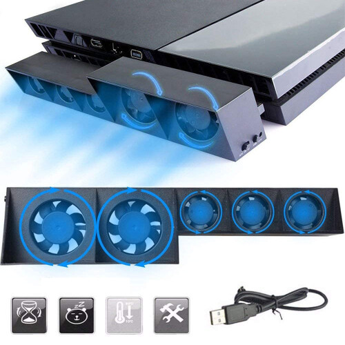 Ανεμιστήρας ψύξης για κονσόλα PS4, πέντε ανεμιστήρες ψύξης Turbo, εξωτερική ψύκτρα με