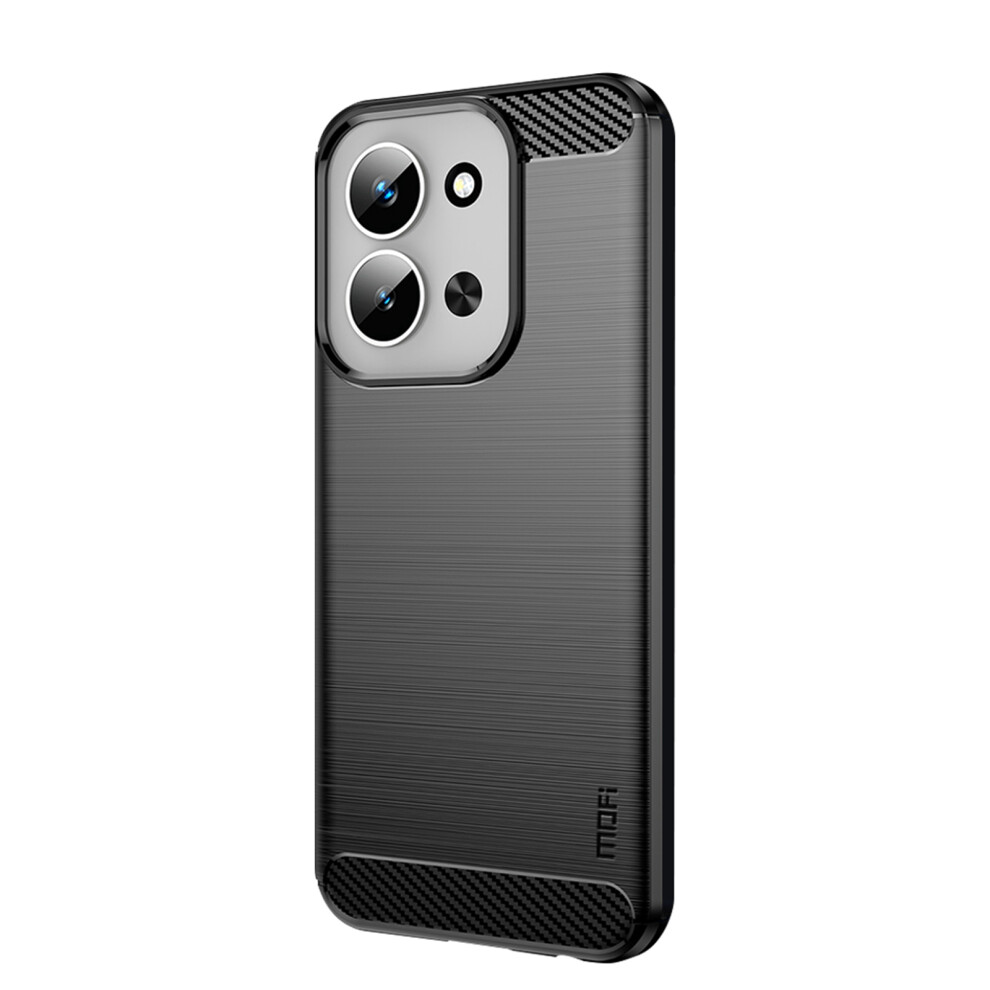 (Black) For Xiaomi Redmi 15C 4G (Global) (171Mm) Back Cover Mofi Brushed Texture Carbon Fiber Soft Tpu Case Black 6914288203166