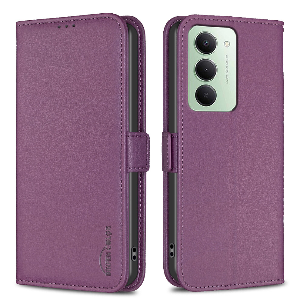 (Dark ) For Xiaomi Redmi 15 5G (Global) (169Mm) Case Binfen Color Bf31 Pu Leather Flip Folio Phone Wallet Cover Purple 6914280994871