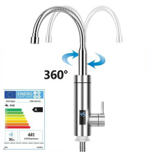 Elektrischer Warmwasserhahn mit Soforttemperaturanzeige, Durchlauferhitzer für Küche und Bad, LED-Digitalanzeige für schnelles Aufheizen