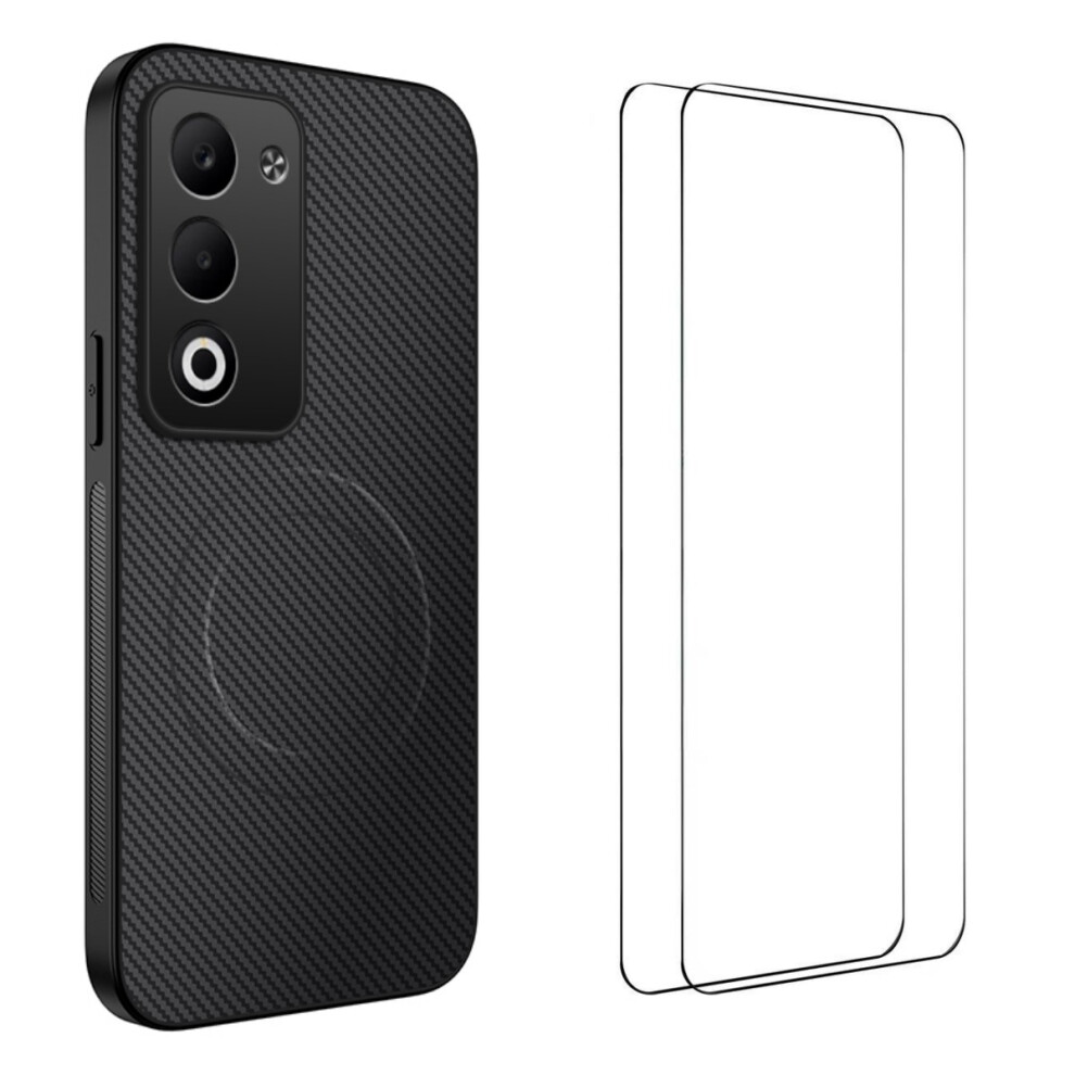 (Black) For Xiaomi Redmi 15 4G (Eu) (171Mm) / Xiaomi Redmi 15 5G (Eu) (171Mm) Magnetic Case Wanlonfeng Tq1 Series Carbon Fiber Texture Pc Black 6914289620276
