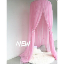 Mosquito Net for Kids Bed, Dome Netting with Round Lace Curtain Design Crown Top Canopy, Flying Bugs Protection Fine Mesh Fabric Breathable Play Tent,