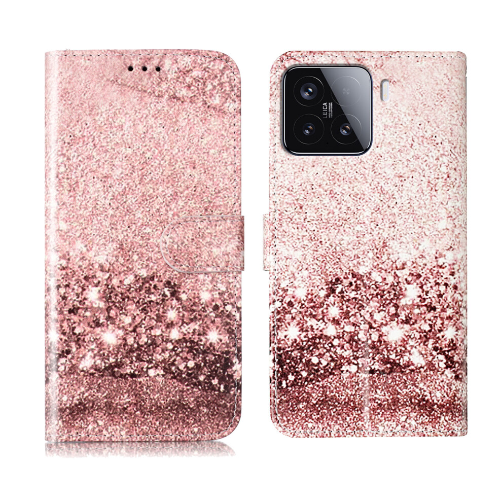 (Rose Marble) For Xiaomi 15T Stand Case Marble Painted Folio Flip Leather Wallet Phone Cover Gold 6914282152446