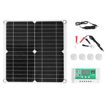 Panel solar monocristalino para entusiastas de las actividades al aire libre, panel solar portátil e impermeable con dos puertos USB hembra y