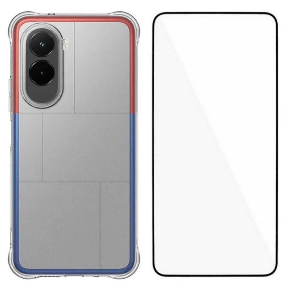 (Transparent) For Xiaomi Poco M7 Plus 5G / M7 4G (169Mm) Case Wanlonfeng Wl Series 2.0Mm Tpu Phone Cover With Tempered Glass Film 6914280560762