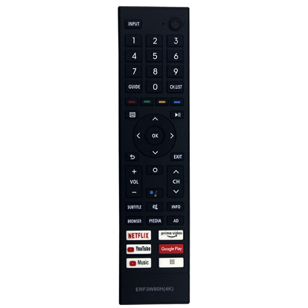 (As Shown) Erf3w80h For Hisense Tv Remote Control 1-10M Range Infrared Replacement Controller (Not Support Voice Function) 6914283075140