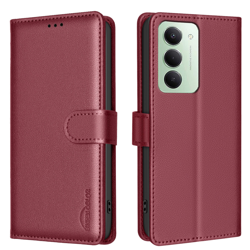 (Red) For Xiaomi Mi 15 5G (Global) (169Mm) Leather Case Binfen Color Bf32 Wallet Rfid Blocking Phone Cover Red 6914282500513